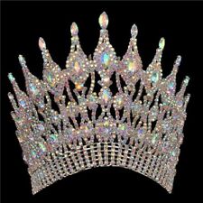 12cm Tall AB Crystal Tiara Crown Wedding Bridal Queen Princess Prom Adjustable for sale  Shipping to South Africa