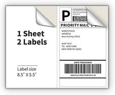 Etiquetas de envio 8,5" x 5,5" 2 por folha para laser e jato de tinta autoadesivas comprar usado  Enviando para Brazil