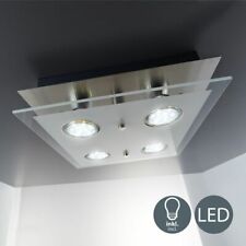 Plafonnier LED design chambre métal verre carré 4x GU10 lustre plafond  d'occasion  France