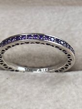 Genuine Pandora Sterling  Silver Purple Amethyst  Ring , Size 56, Hm925S Ale 56 for sale  NORTHALLERTON