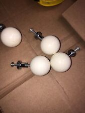 RARE set 4 Vintage White Lucite & Chrome ball Pulls Drawer Mid Century 1 3/8” for sale  Shipping to Canada