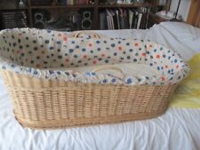 vintage wicker moses basket for sale  FLEET