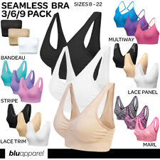 3 Pack Seamless Comfort Bras Everyday Bra Non Padded Non Wired Stretch Plus Size for sale  Shipping to South Africa