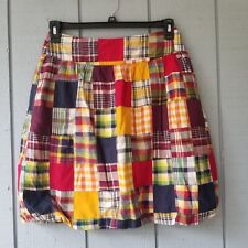 American Eagle Bubble Skirt Womens 2 Patchwork Madras Plaid Cotton for sale  Shipping to South Africa