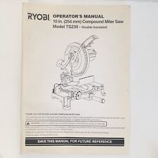 Ryobi Operator's Manual Model TS230 Double Insulated 10in Compound Miter Saw for sale  Shipping to South Africa