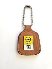 Vintage OPEL GM Enamel Badge Brown Leather Car Key Fob Keychaine Rare for sale  Shipping to South Africa