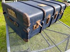 vintage leather steamer trunk for sale  STOCKPORT