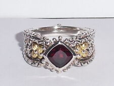 BARBARA BIXBY STERLING SILVER, & 18K GOLD RING WITH GARNET. SIZE 9 for sale  Indianapolis