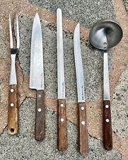 Vintage Prestige Kitchen Utensil Set 5 Piece Stainless Steel Wood Handles for sale  Shipping to South Africa