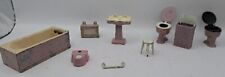 Antique Tootsietoy 9 Piece Diecast Bathroom , used for sale  Shipping to South Africa