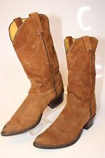 Tony Lama Mens 10.5 D Classic Brown Suede Leather Western Cowboy Boots S2650 for sale  Shipping to South Africa