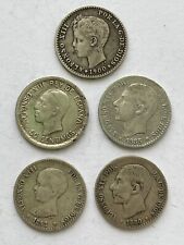 IBERMONEDA| 5 monedas Alfonso XII y XIII 1880-1926, 50ctms. MBC-EBC segunda mano  Embacar hacia Argentina