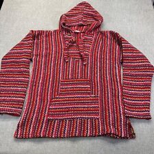 VTG El Paso Drug Rug Hoodie Mens Medium Fleece Lined Poncho Pullover Hippie Baja, used for sale  Shipping to South Africa