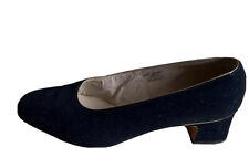 Marshall Field Co. Zapatos de salón talla 6 tacón 1,5"" cuero azul terciopelo #CL segunda mano  Embacar hacia Argentina