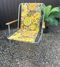 Vintage deck chairs retro floral garden picnic vw camper caravan for sale  Shipping to South Africa