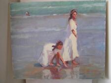 Orig Oil Painting on Canvas of Two Bridesmaids Girls at the Seashore by BORG for sale  Shipping to Canada