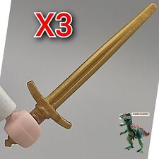 X3 Playmobil espada dourada oficial rei príncipe cavaleiro templário sabre pirata, usado comprar usado  Enviando para Brazil