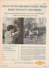 1953 Dow Chemicals Vintage Print Ad 1950s Treated Utility Poles Kids Hide & Seek for sale  Shipping to South Africa