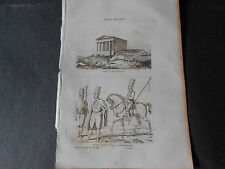 1836 antica incisione usato  Roma