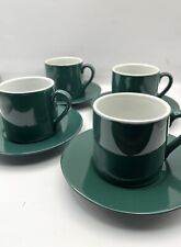 Used, Set Of 4 Deep Green Signature Espresso Cups W/Saucers for sale  Shipping to South Africa
