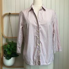 Camisa executiva Country Road | Tamanho M | branca e rosa manga 3/4 listrada com botões comprar usado  Enviando para Brazil