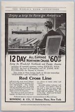 Usado, 1910s Red Cross Line Vintage Cruzeiro Anúncio Norte do Canadá Navios Stephano Florizel comprar usado  Enviando para Brazil
