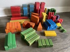 Vintage Wooden Colored Building Blocks 143 Blocks Playskool for sale  Shipping to South Africa