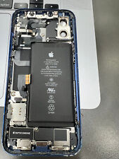 Custodia posteriore posteriore originale iPhone 12 con parti e fotocamera anteriore blu GRADO C usato  Spedire a Italy