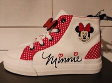 Tênis Disney vermelho Minnie Mouse menina grande lona com cadarço cano alto tamanho 2 comprar usado  Enviando para Brazil