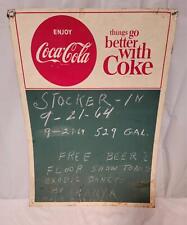 Used, 1964 Vintage Original Coca Cola Enjoy Coke Chalkboard Tin Sign for sale  Shipping to South Africa