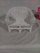 9 1/2" Long WHITE WICKER SOFA LOVE SEAT for Doll or Teddy - QUALITY PIECE, used for sale  Shipping to South Africa