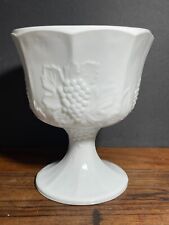 Vaso vintage branco vidro leitoso colheita de uvas pedestal vaso tigela plantador 6,5", usado comprar usado  Enviando para Brazil