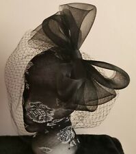 Black veil fascinator for sale  SLOUGH