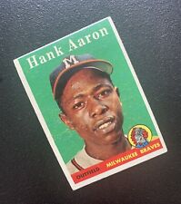 1958 TOPPS Hank Aaron #30 Milwaukee Braves Baseball Card til salgs  Frakt til Norway