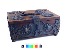 Used, An antique style oak Gothic inspired metal bound Box / Casket /Treasure Chest for sale  Shipping to South Africa