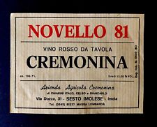 Etichetta vino cremonina usato  Monte San Pietro