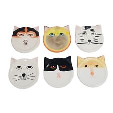 Bandwagon 2001 Kitty Cat Face Ceramic Drink Coasters Lot of 6 Kitten Trinket Vtg for sale  Shipping to South Africa
