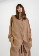 Monica Cordera clay pot ramie asymmetrical pocket coat jacket one size for sale  Shipping to South Africa