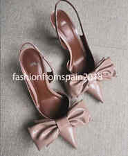 ZARA NEW WOMAN HIGH-HEEL SLINGBACK SHOES WITH BOW SHOES BEIGE 1225/310, used for sale  Shipping to South Africa