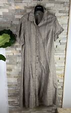 Poetry women’s Size 14 100% Linen Striped Shirt Dress ( Missing Belt )  for sale  Shipping to South Africa