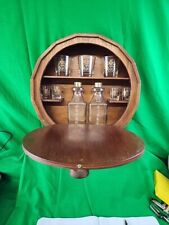Vintage Karoff Wall Mounted Bar Set Wooden Barrel MCM Barware Made in Japan for sale  Shipping to South Africa