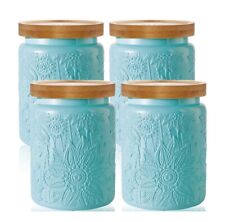 3 blue glass storage jars for sale  Henderson