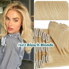 CLEARANCE 100% Human Hair Clip in Remy Hair Extensions Full Head Seamless Blonde for sale  Shipping to South Africa