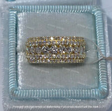 3Ct Round Brilliant Moissanite Half Eternity Wedding Band 14K Yellow Gold Plated for sale  Shipping to South Africa