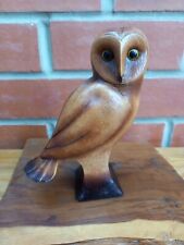 Vintage Carved Wooden Barn Owl 7" for sale  Shipping to South Africa