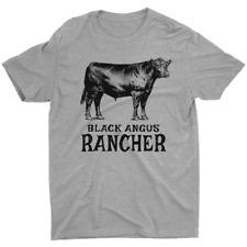 Camiseta masculina Black Angus Rancher vaca engraçada carne bovino fazendeiro carne churrasco presente comprar usado  Enviando para Brazil