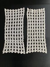 Set de 2 x tapetes de ganchillo crochet blanco 21 x 50 cms hechos a mano comprar usado  Enviando para Brazil