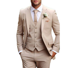 Usado, Terno masculino sólido 3 peças casaco com botão único calça frente plat casamento negócio comprar usado  Enviando para Brazil