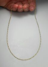 14K SOLID GOLD 17.75" Spectacular Fine Figaro Link Chain Necklace MINT for sale  Springfield