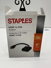 Staples 6 Inch HDMI to VGA  Adapter Torn Box NITB for sale  Shipping to South Africa
